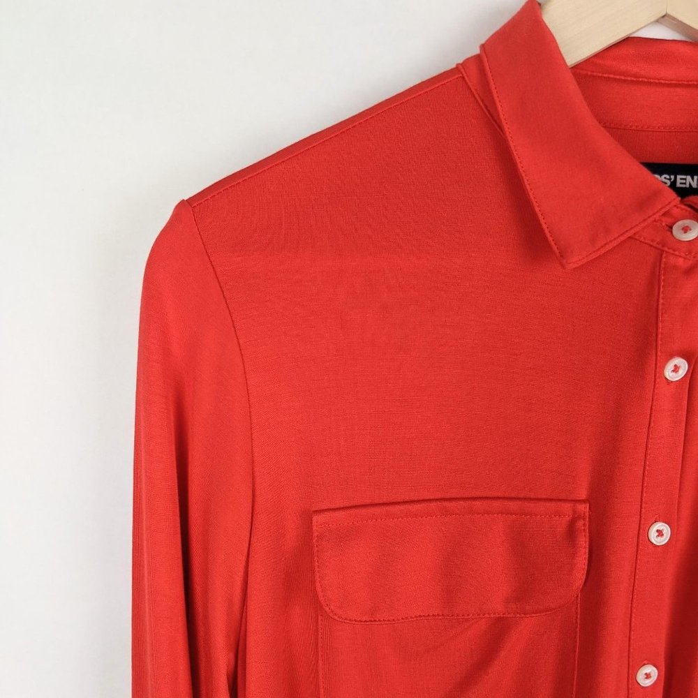 Lands' End Red Button Down Long Sleeve Shirt L - Picture 3 of 6